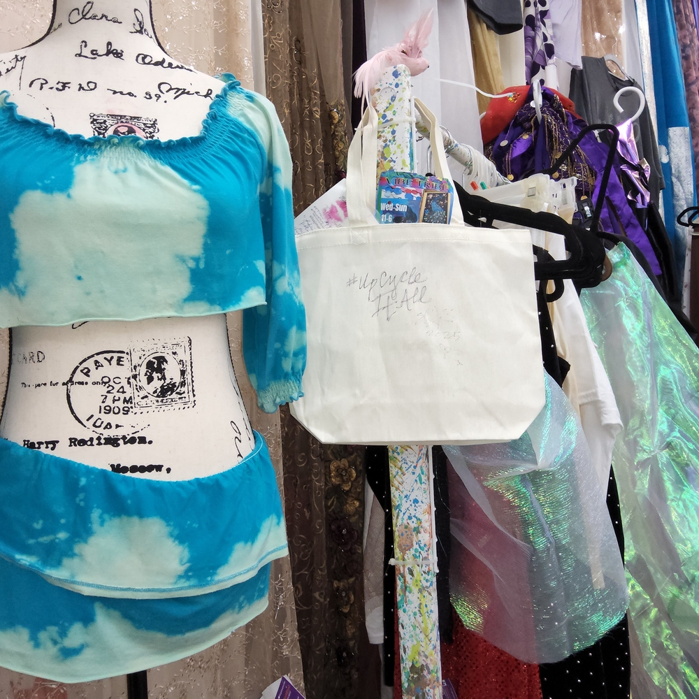 Blue Tie-Dye Mini Skirt